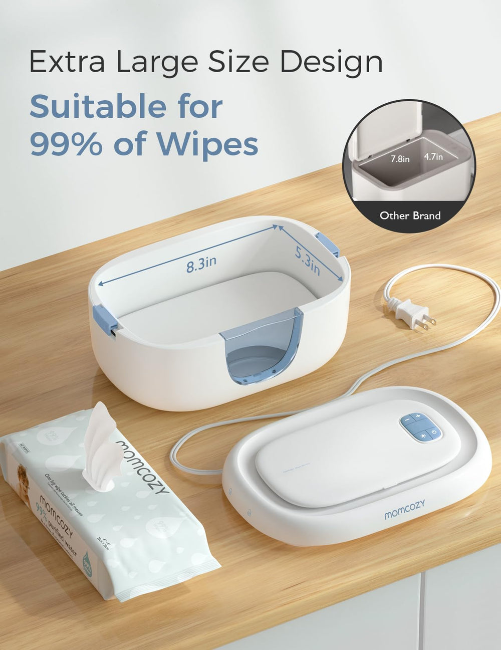Momcozy wipe warmer compatibility fits most extra-large wipes