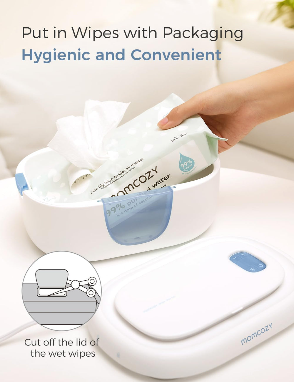 Momcozy wipe warmer removable-spring design allows loading flexibility