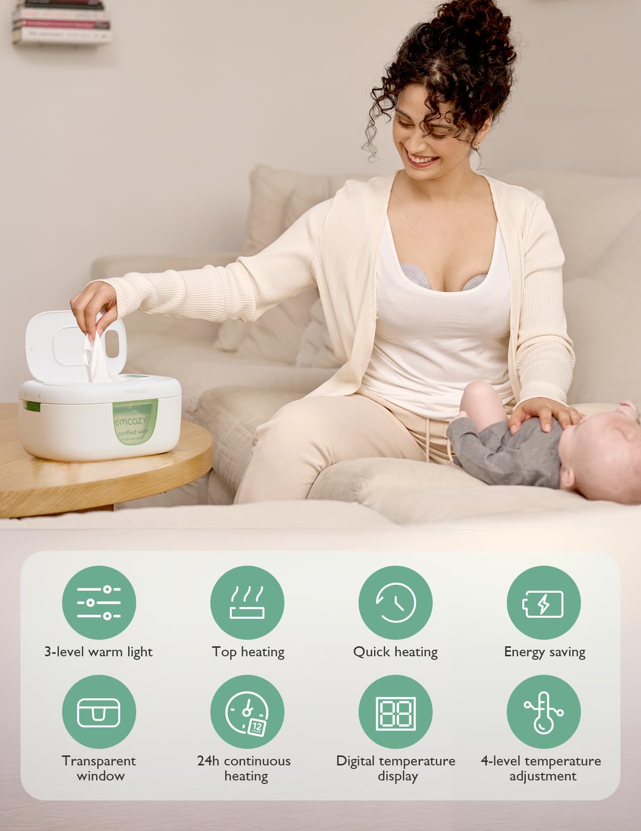 Momcozy Wipe Warmer suits small nurseries with fast warmth.