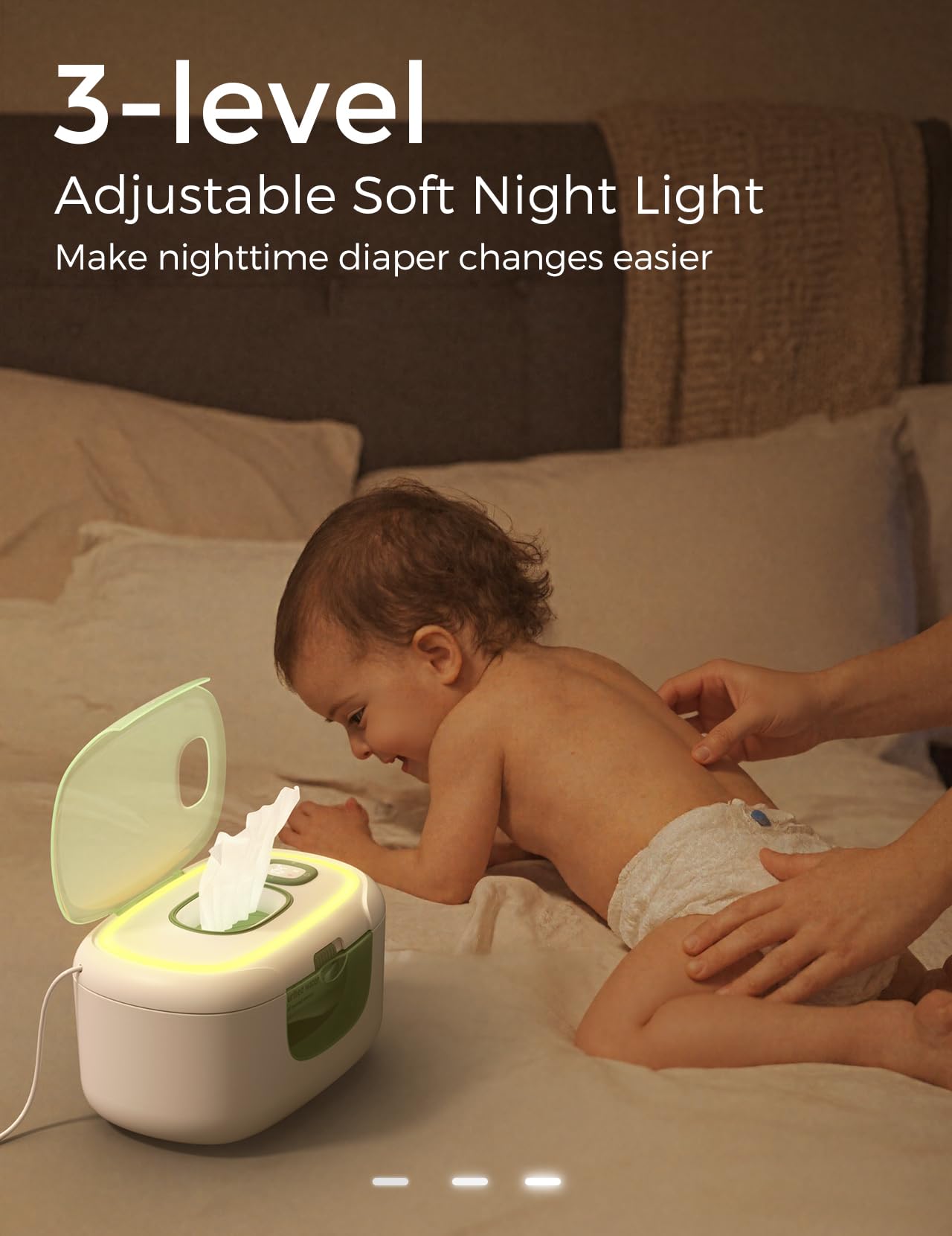 Momcozy wipe warmer close-up of silicone seal preserving moisture