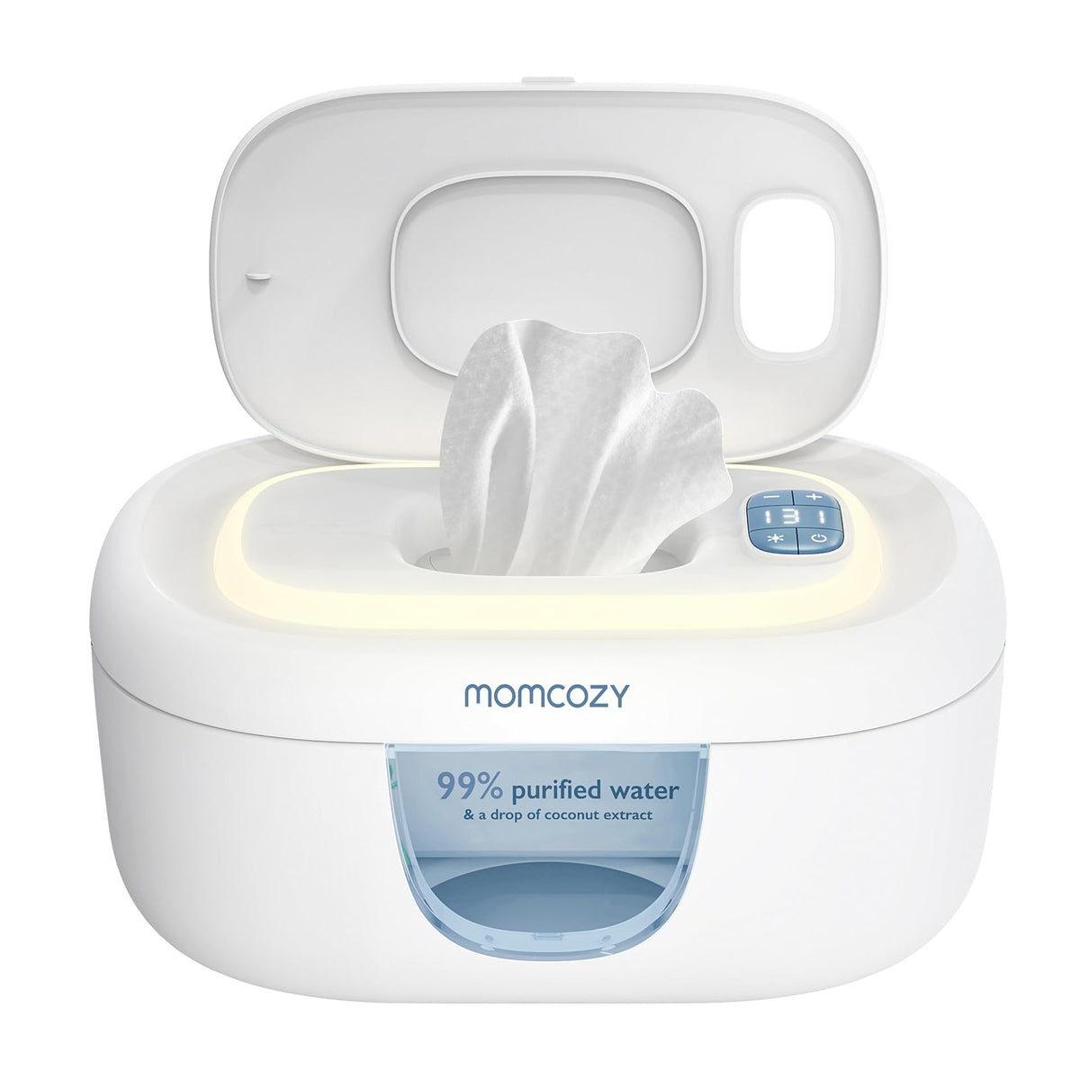 Momcozy wipe warmer with spring-design for fast, even warming of wipes