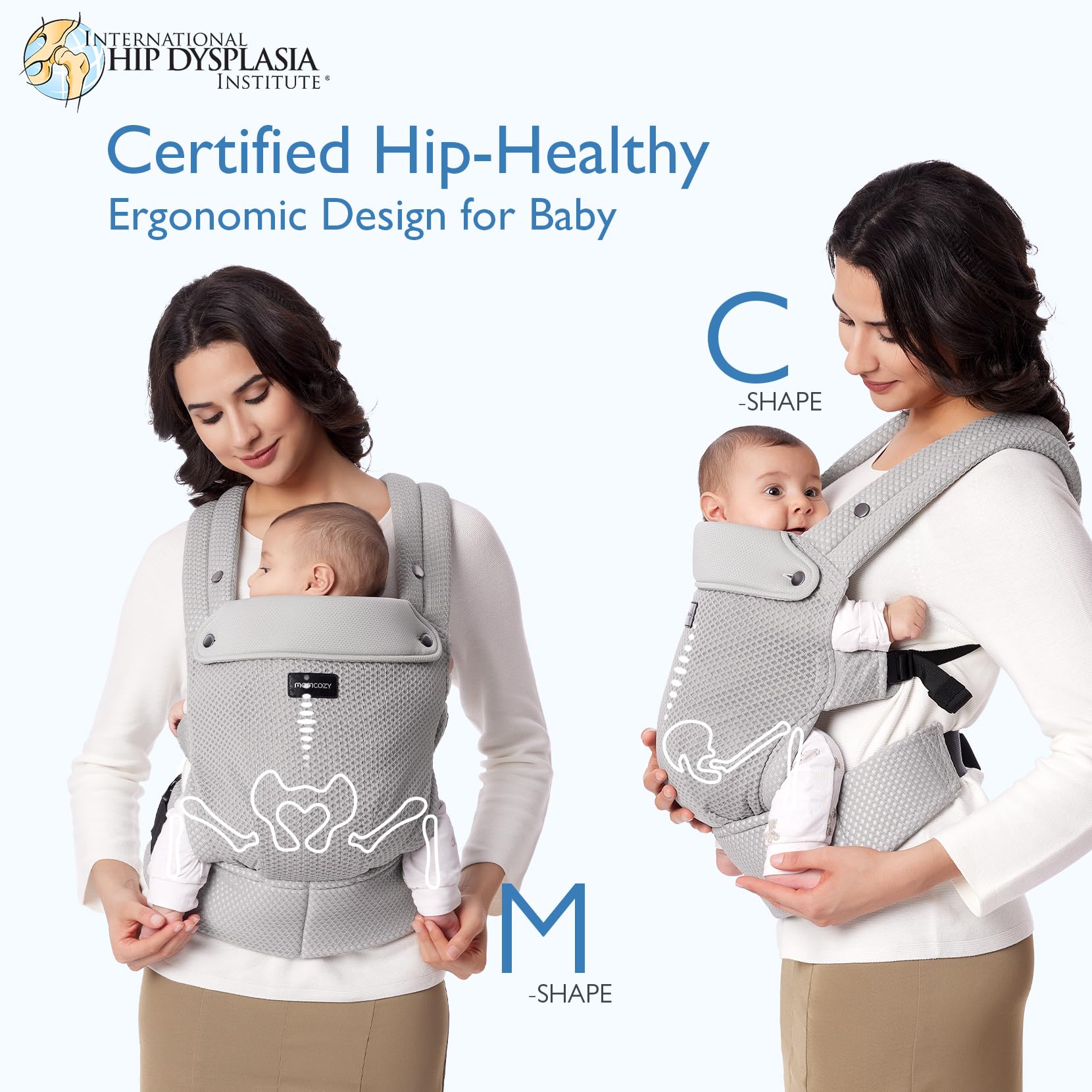 Momcozy X-shaped back design distributes weight for easier extended wear