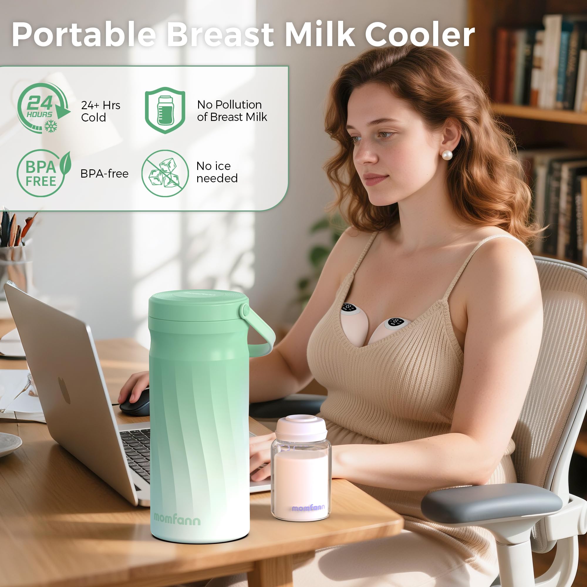 MOMFANN 20oz capacity bottle shown for convenient travel feeding