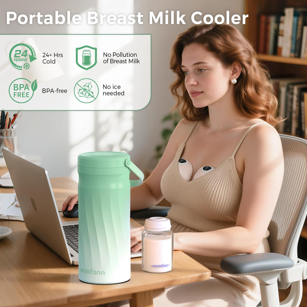 MOMFANN 20oz capacity bottle shown for convenient travel feeding