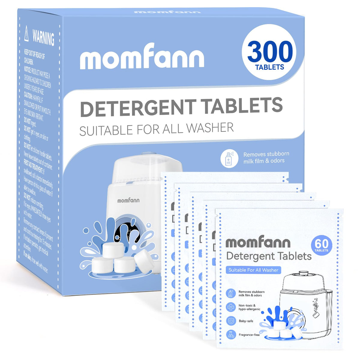 MOMFANN 300 tablets for bottle washers deliver powerful deep cleaning for baby bottles