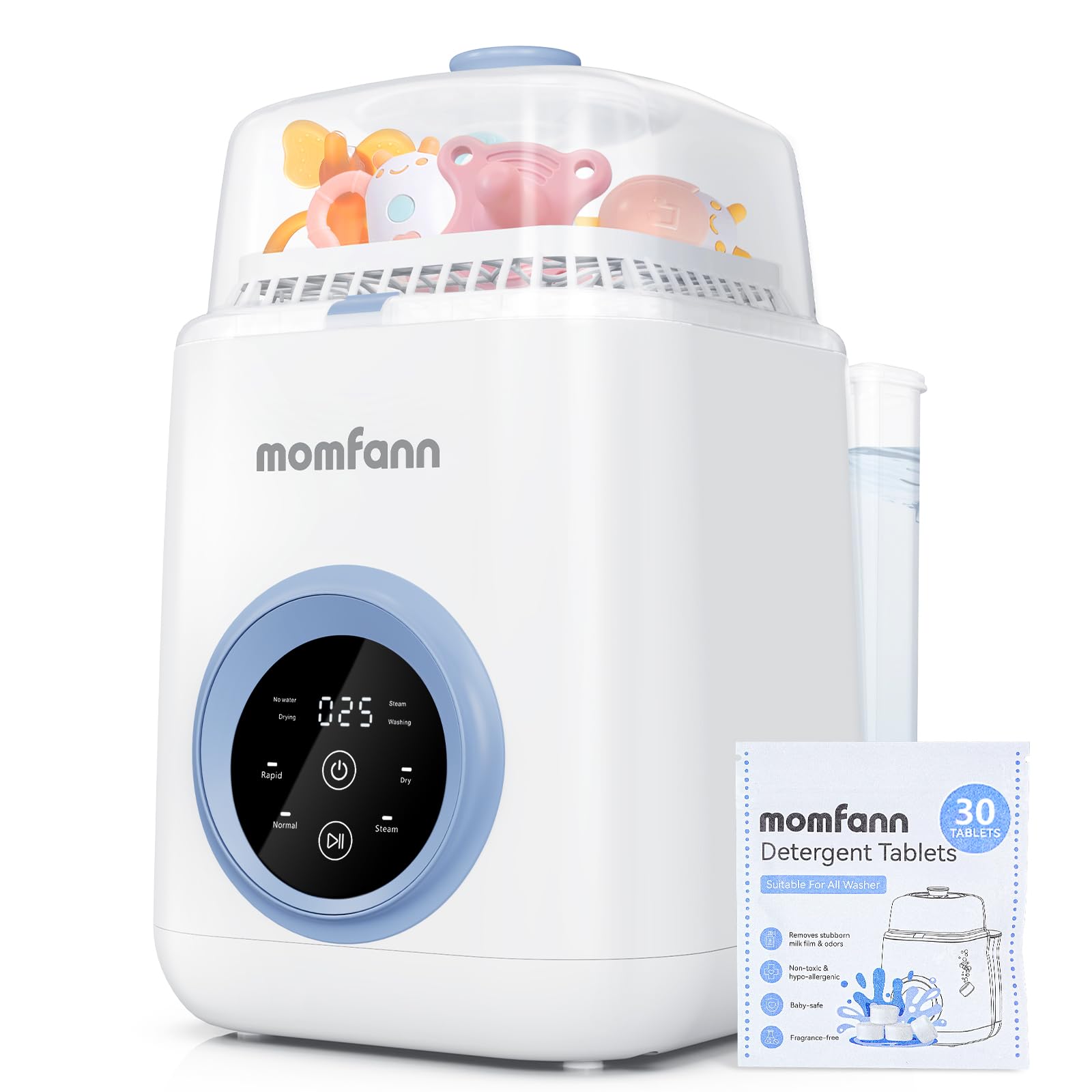 MOMFANN baby bottle washer rapid-wash mode for quick bottle prep