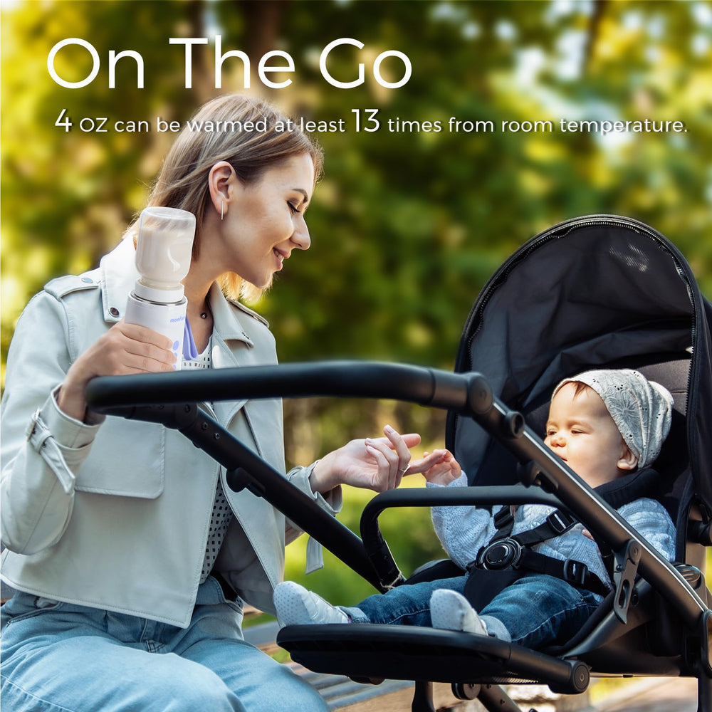 MOMFANN bottle warmer back view highlights easy grip for handling