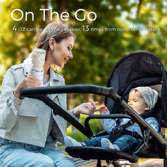 MOMFANN bottle warmer back view highlights easy grip for handling