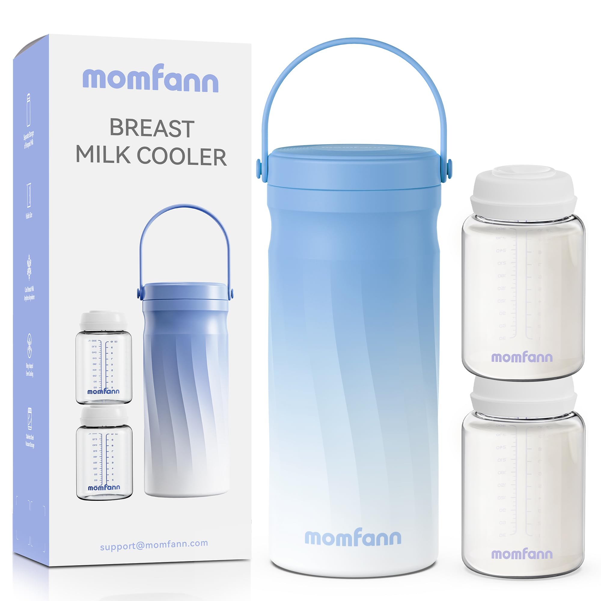 MOMFANN breast milk cooler compact design keeps milk portable for travel