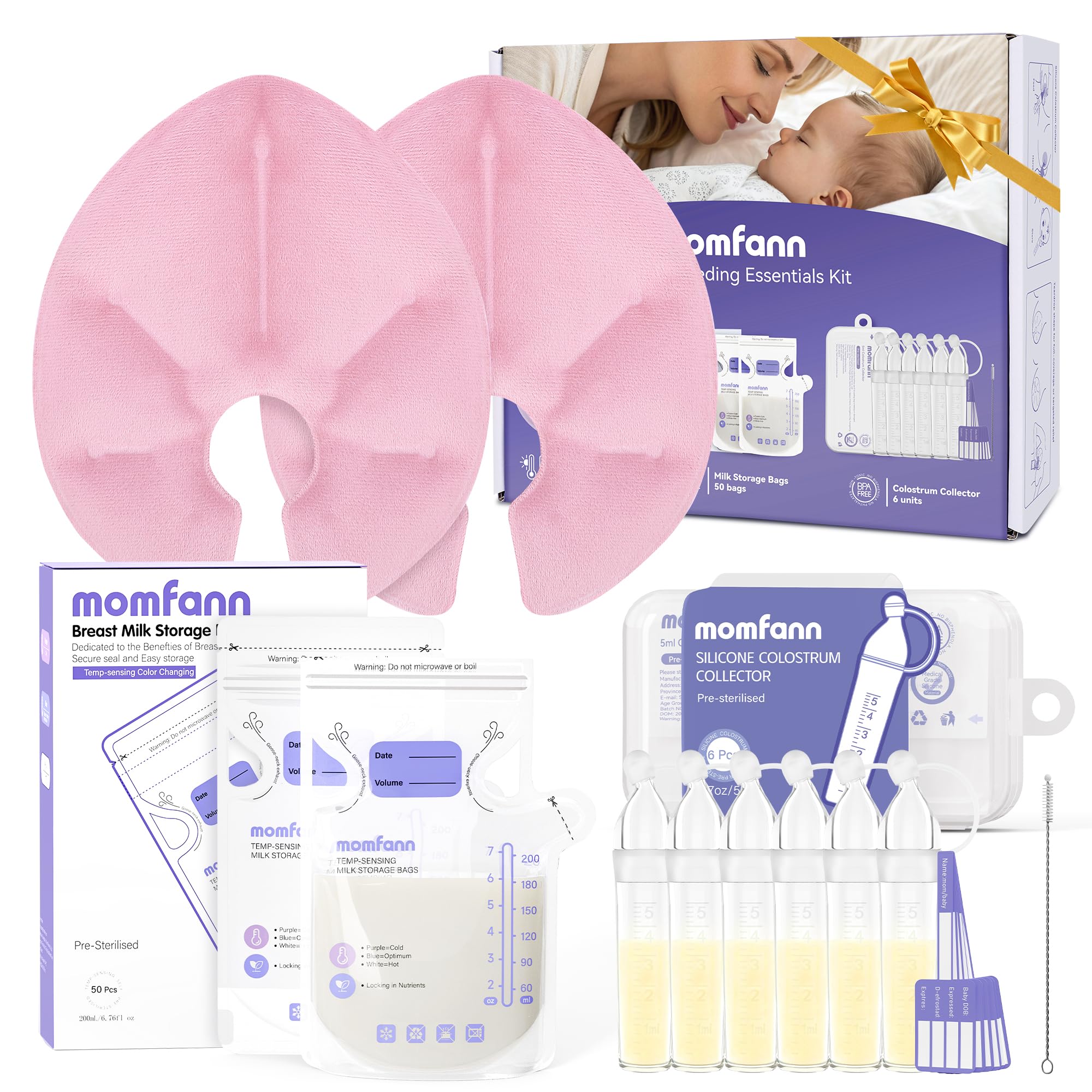 MOMFANN breast therapy packs in use for cold relief and comfort