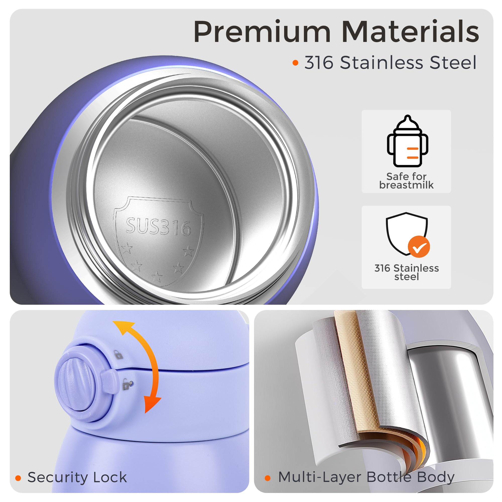 MOMFANN cleaning sponge brush included for easy maintenance after feeds.