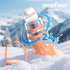 MOMFANN keeps milk cold for 24 hours during outdoor outings.