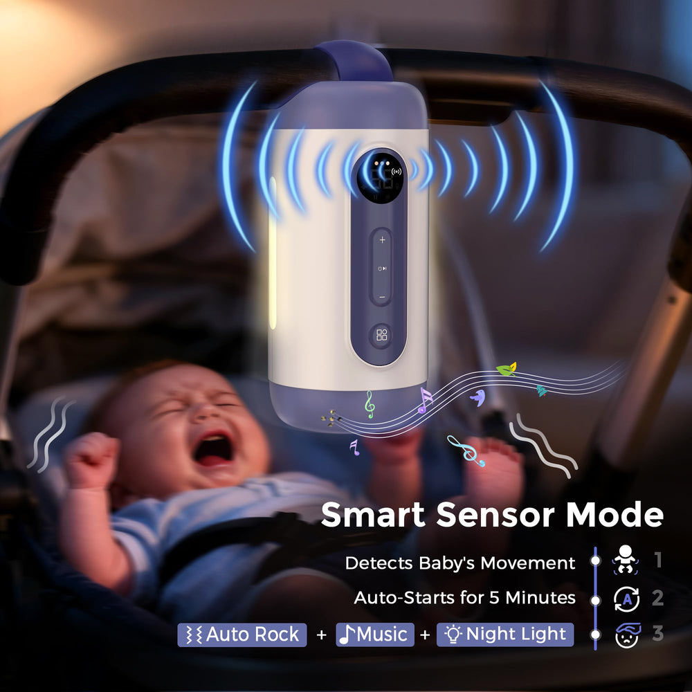 Momfann fits strollers and car seats for versatile soothing.