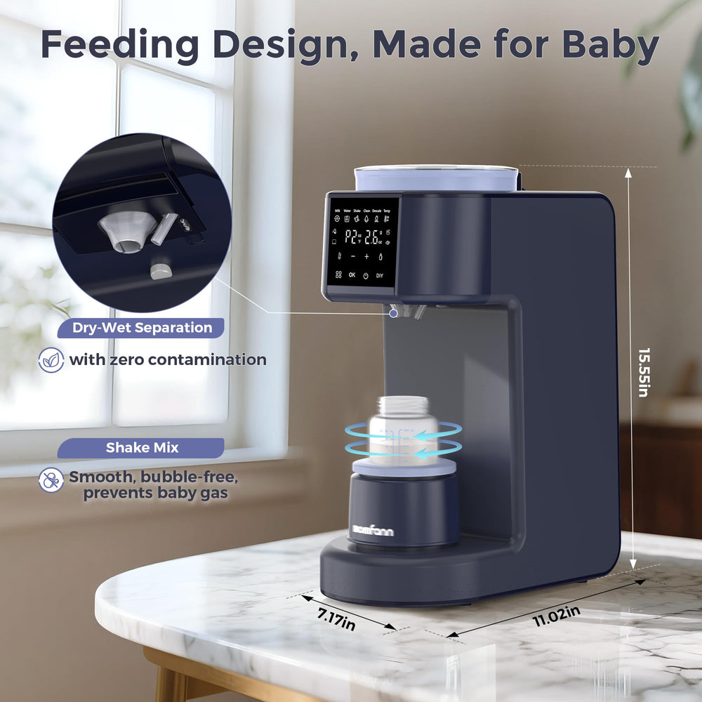 MOMFANN auto-clean and descaling alerts ensure hygiene.