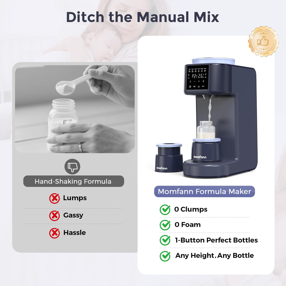 MOMFANN smart shake tech eliminates bubbles during mixing.
