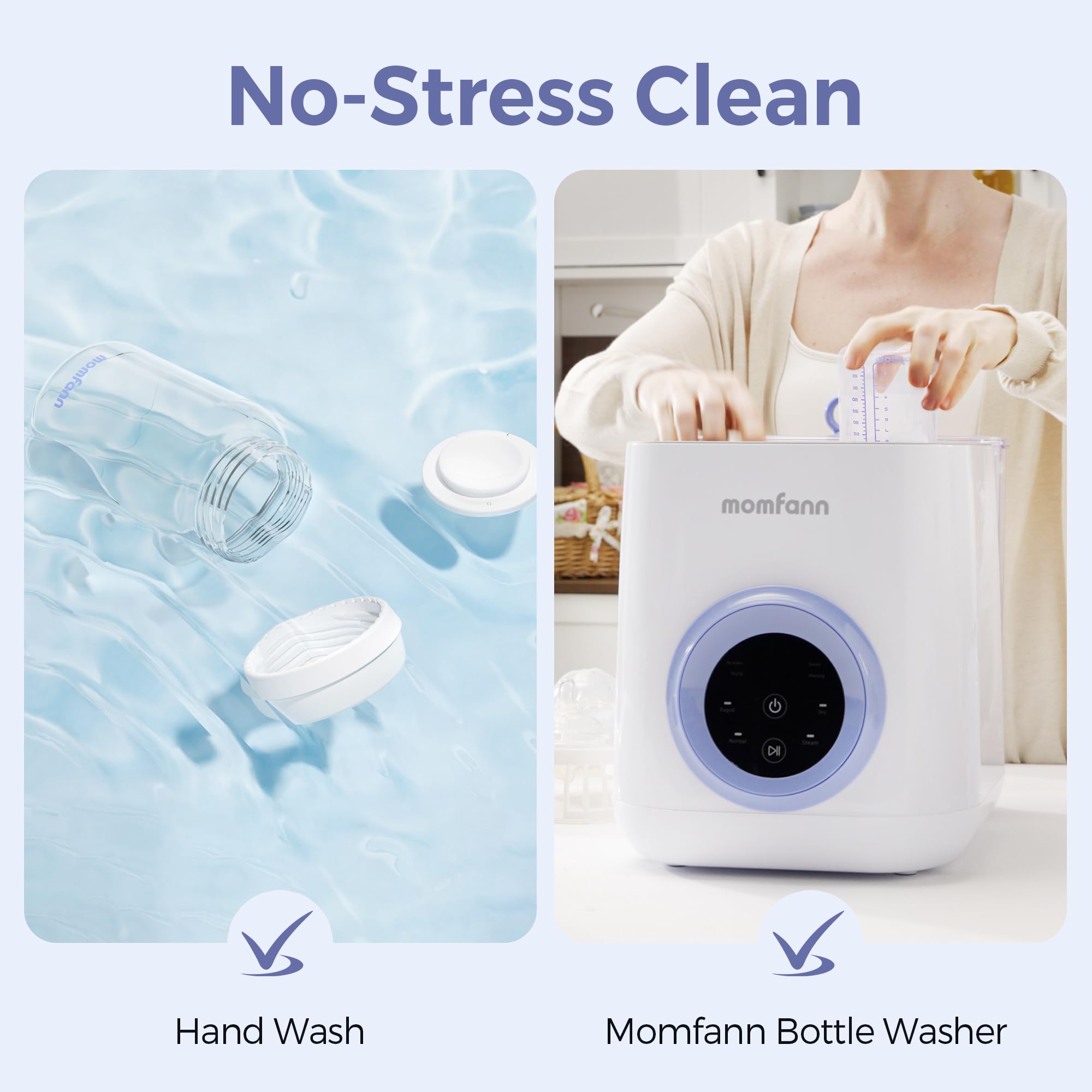 MOMFANN 10oz capacity supports a full day's supply and reduces refills