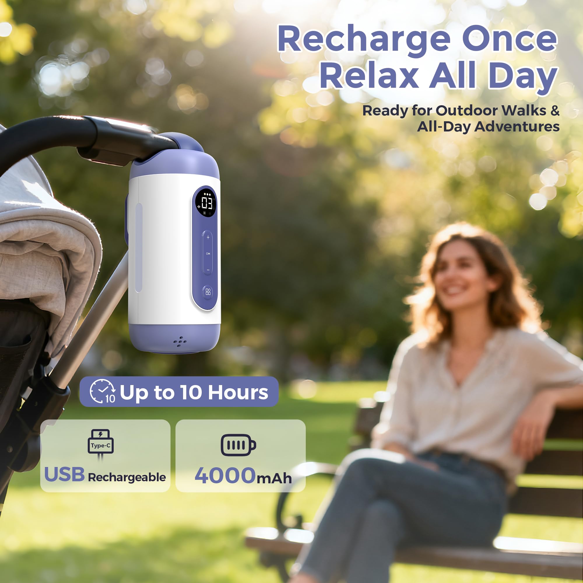 Momfann smart sensor activates soothing motion when baby moves.