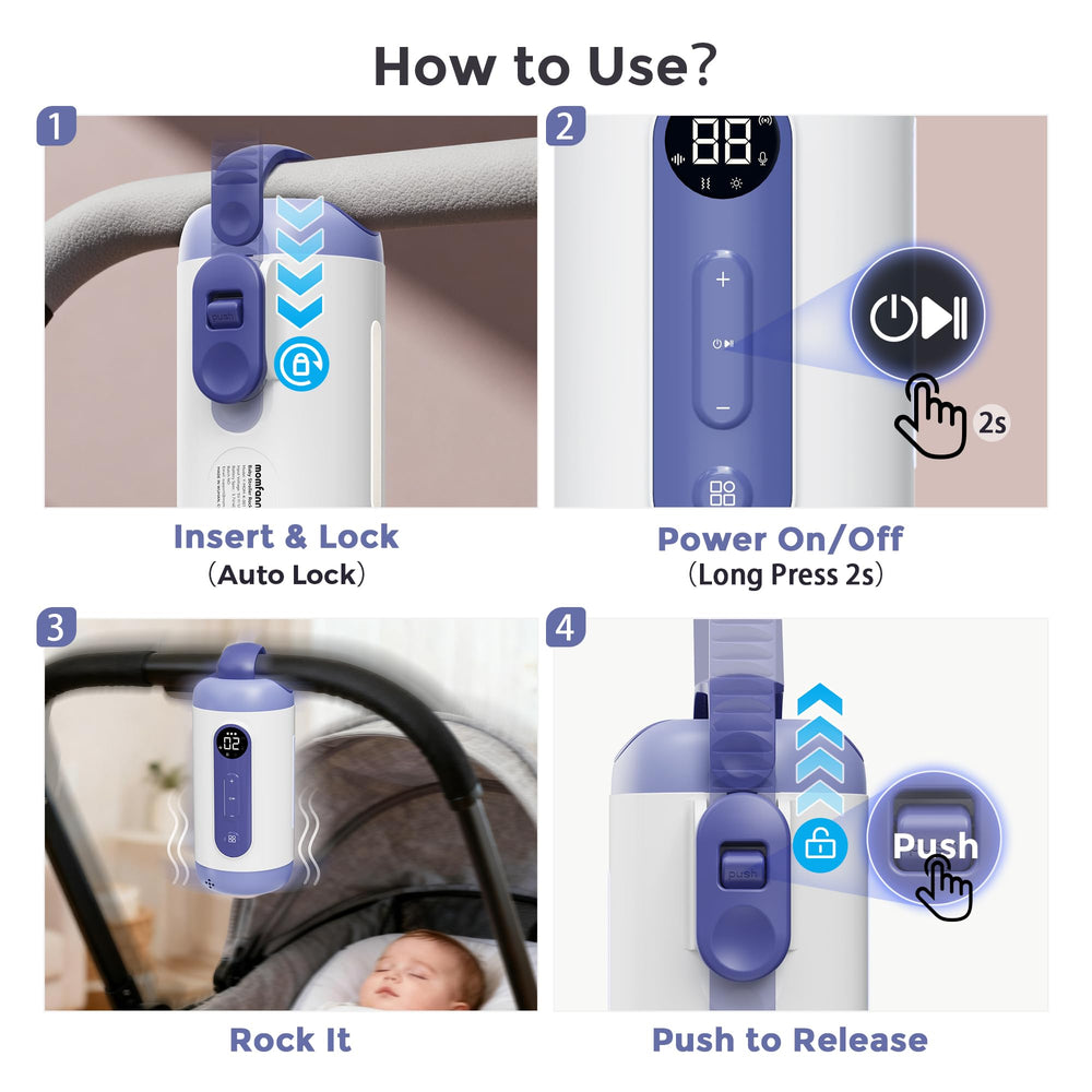 Momfann travel-ready baby rocker supports calm moments away from home.