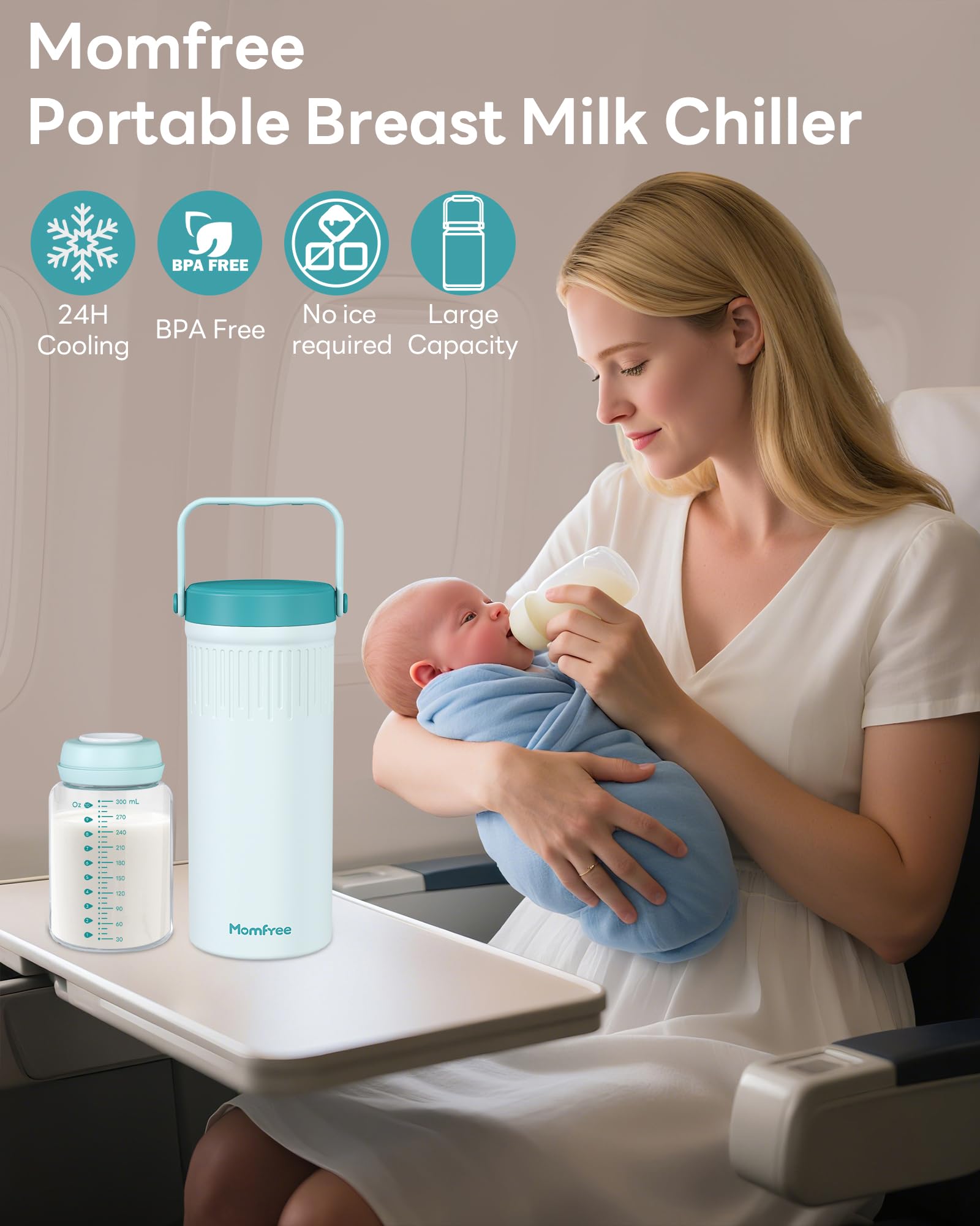 Momfree 22oz bottles storage supports long-day feeds away from home.