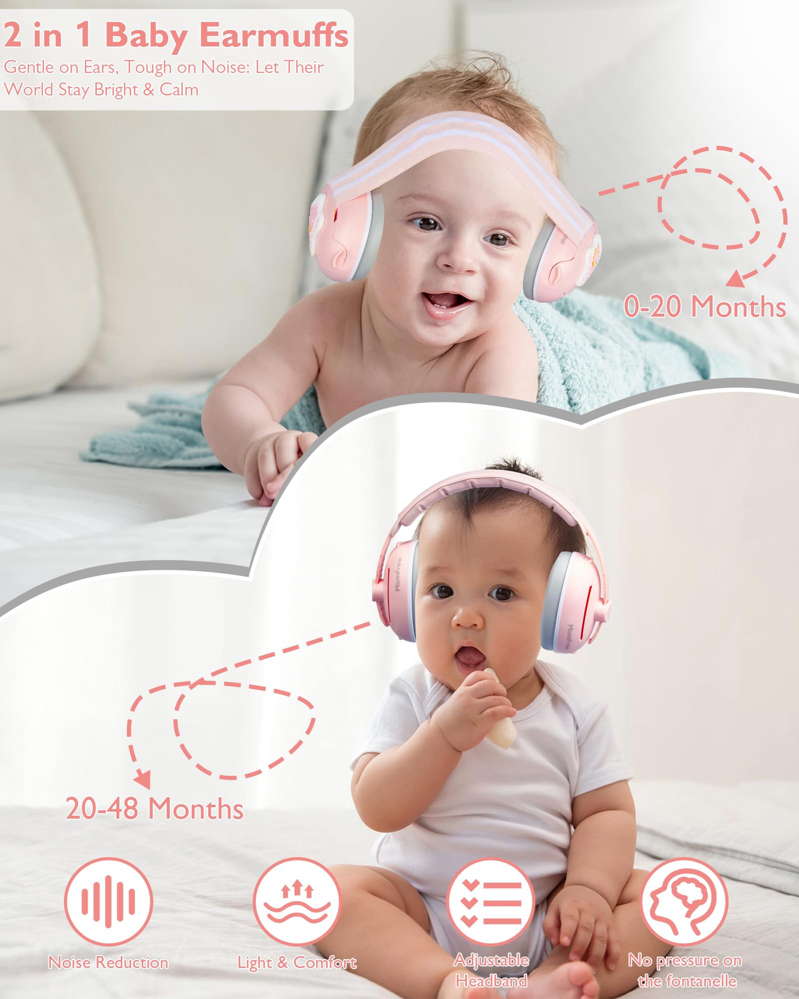 Momfree 2in1 detachable headphones provide flexible noise reduction for naps.