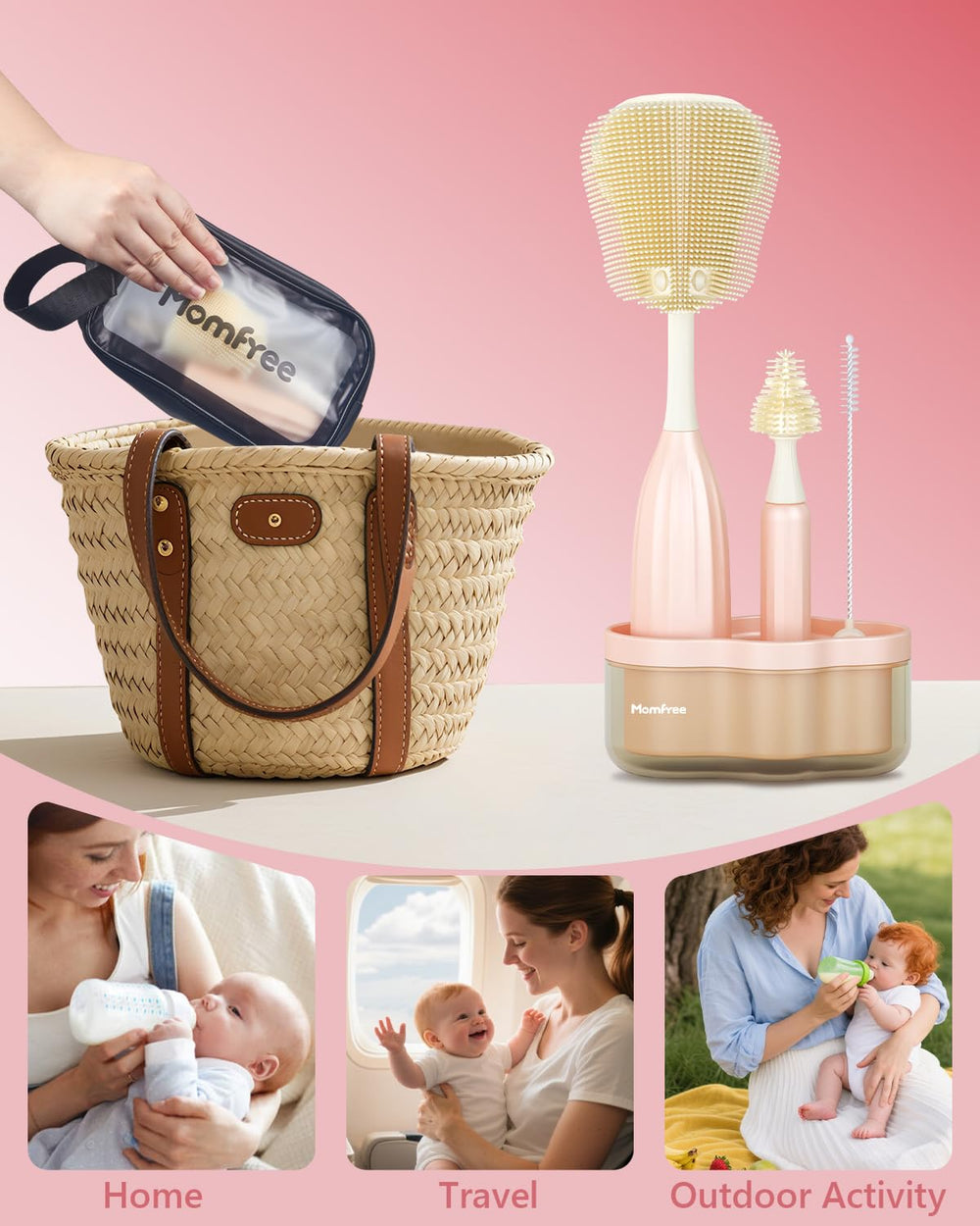 Momfree 3-in-1 cup lid cleaner handles thermos lids and warmers.
