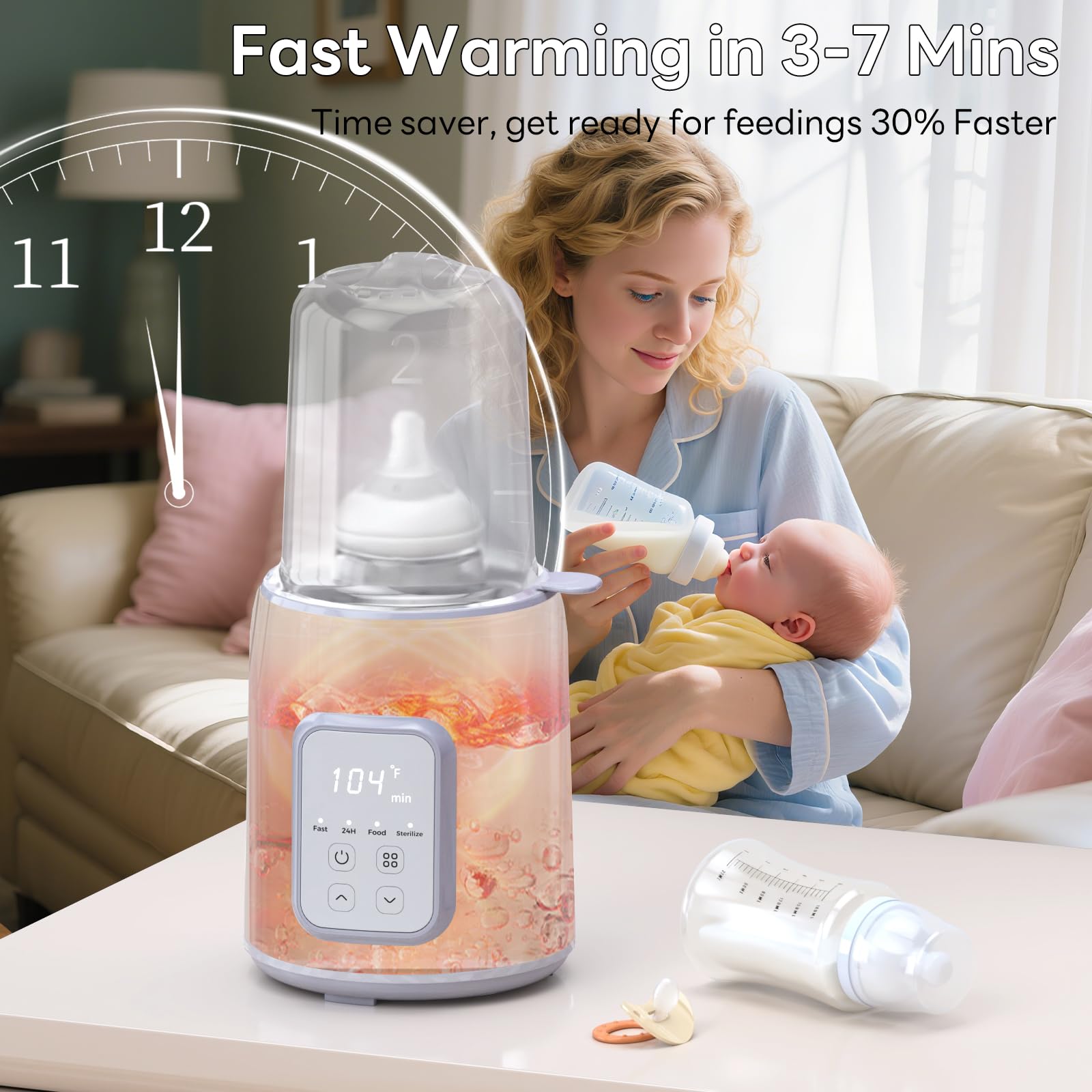 Momfree accurate temperature control ensures milk reaches the right heat.