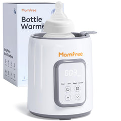 Momfree bottle warmer front view, compact design for night feeds.