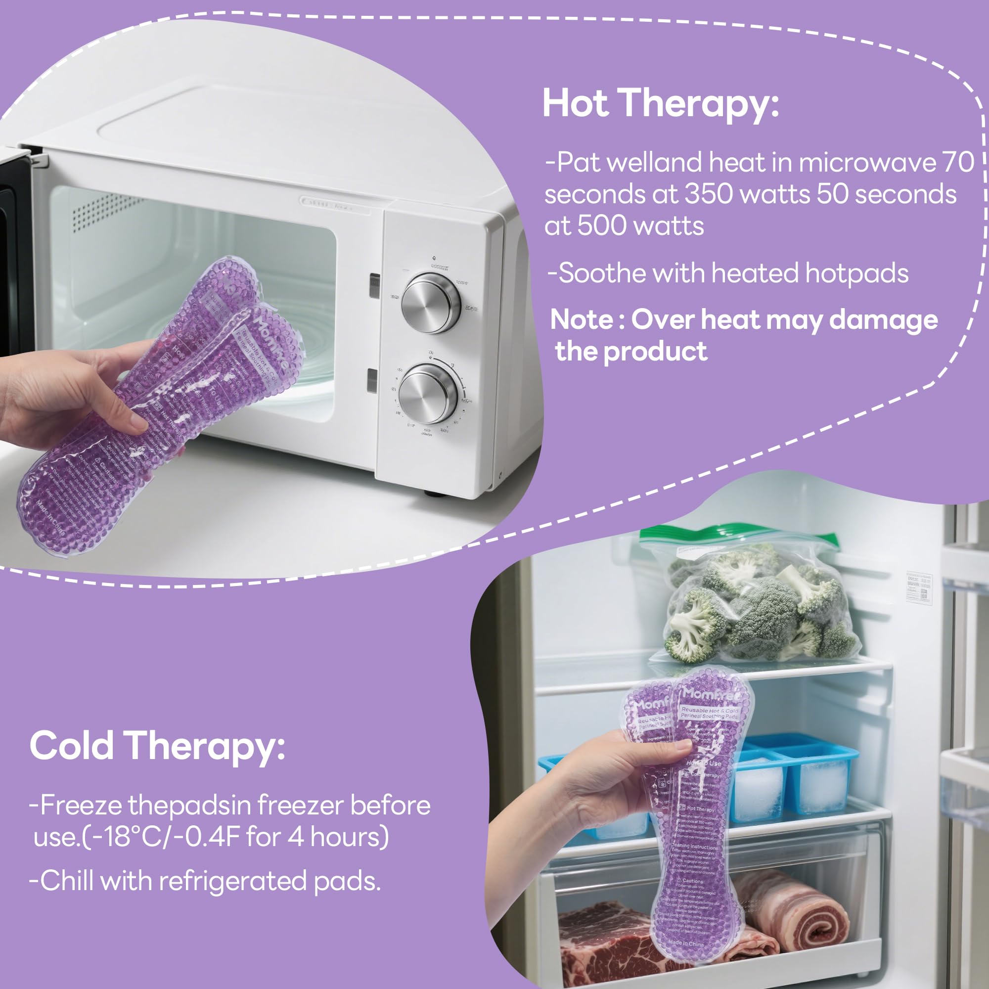 Momfree cooling and heating soothing pads for targeted postpartum relief