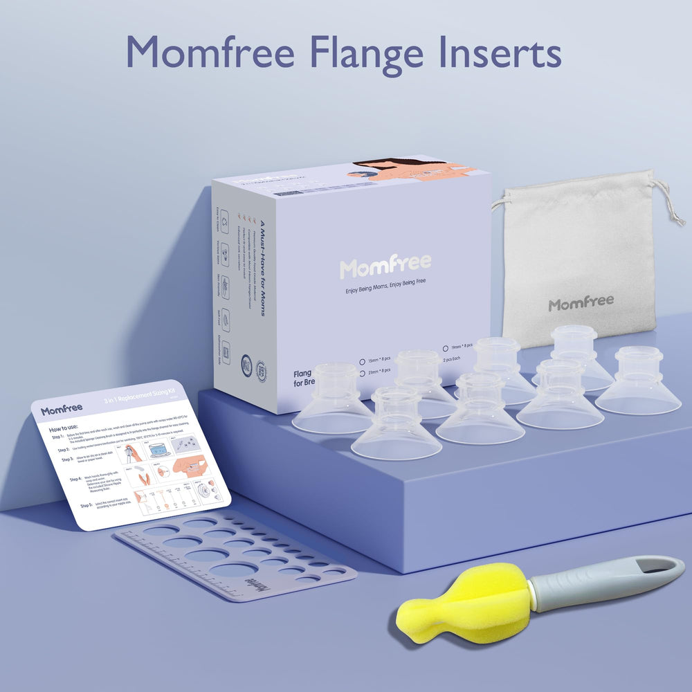 Momfree silicone inserts are BPA-free and soft for gentle pumping.