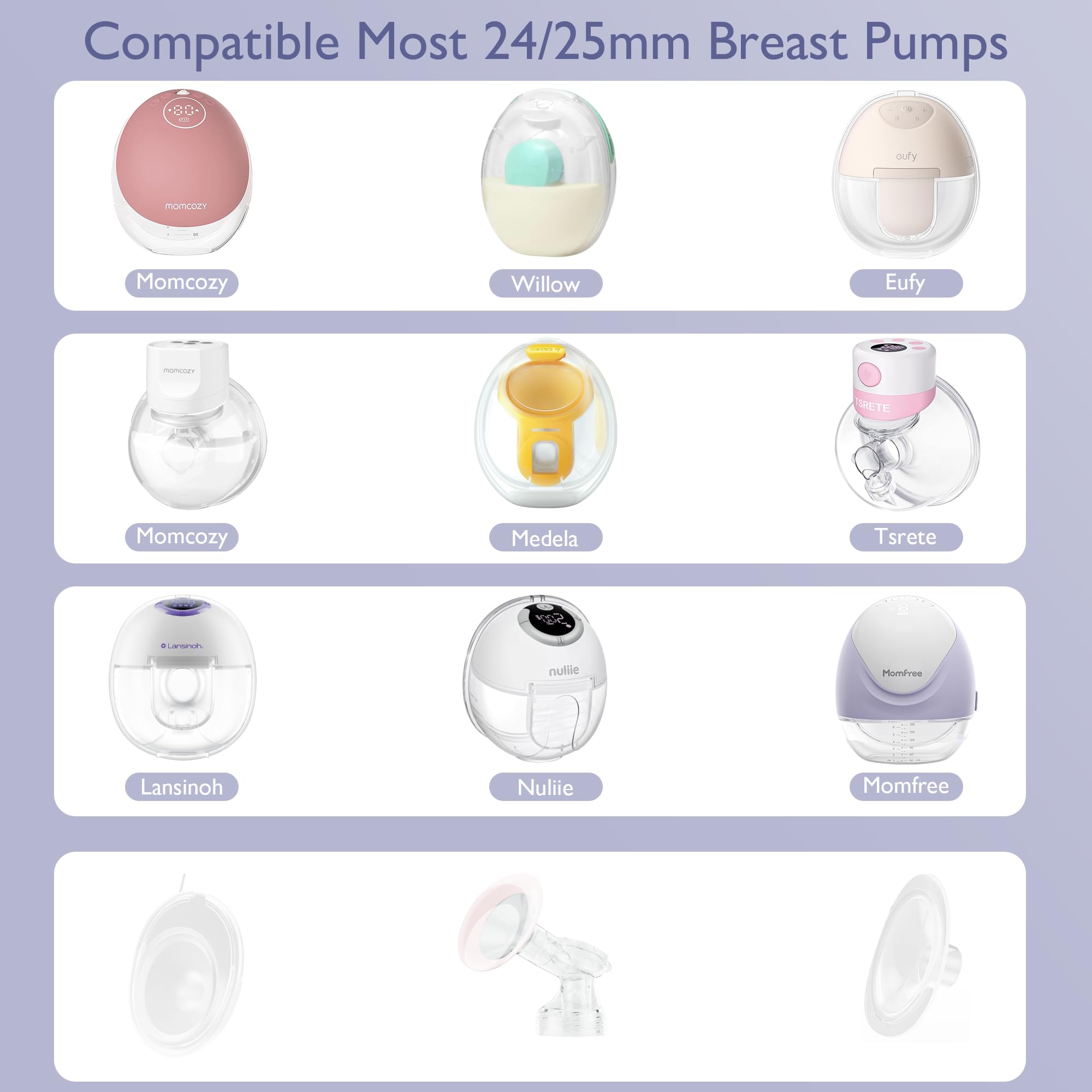 Momfree flange sizing kit 17mm helps adapt to nipple size changes during breastfeeding.