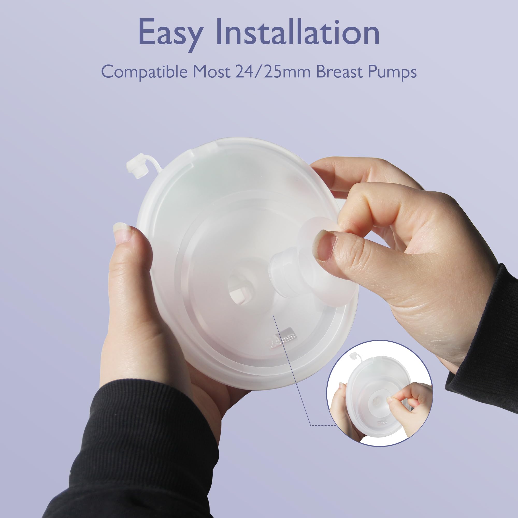 Momfree flange sizing kit 21mm enables gentle fit for varied breast pump shields.