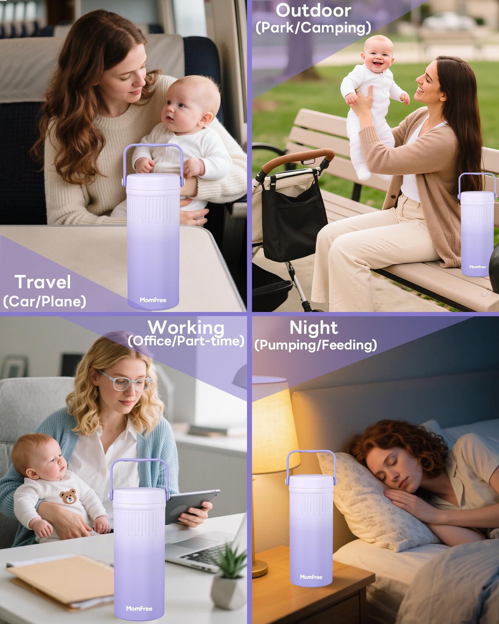 Momfree fridge-to-nursery transfer with hygienic materials.