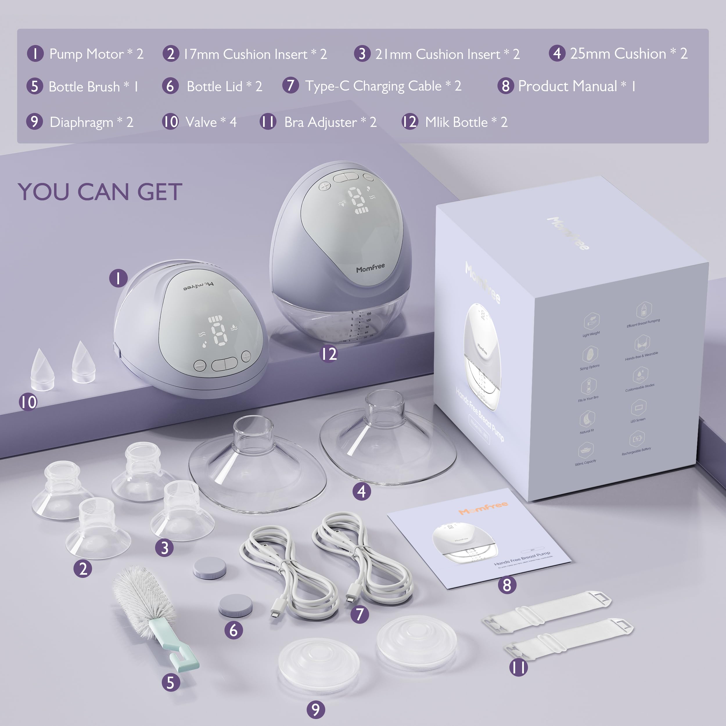 Momfree low-noise pump design for quiet pumping in any room.
