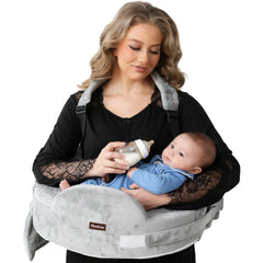 Momfree Nursing Pillow with neck strap for hands-free feeding and mobility