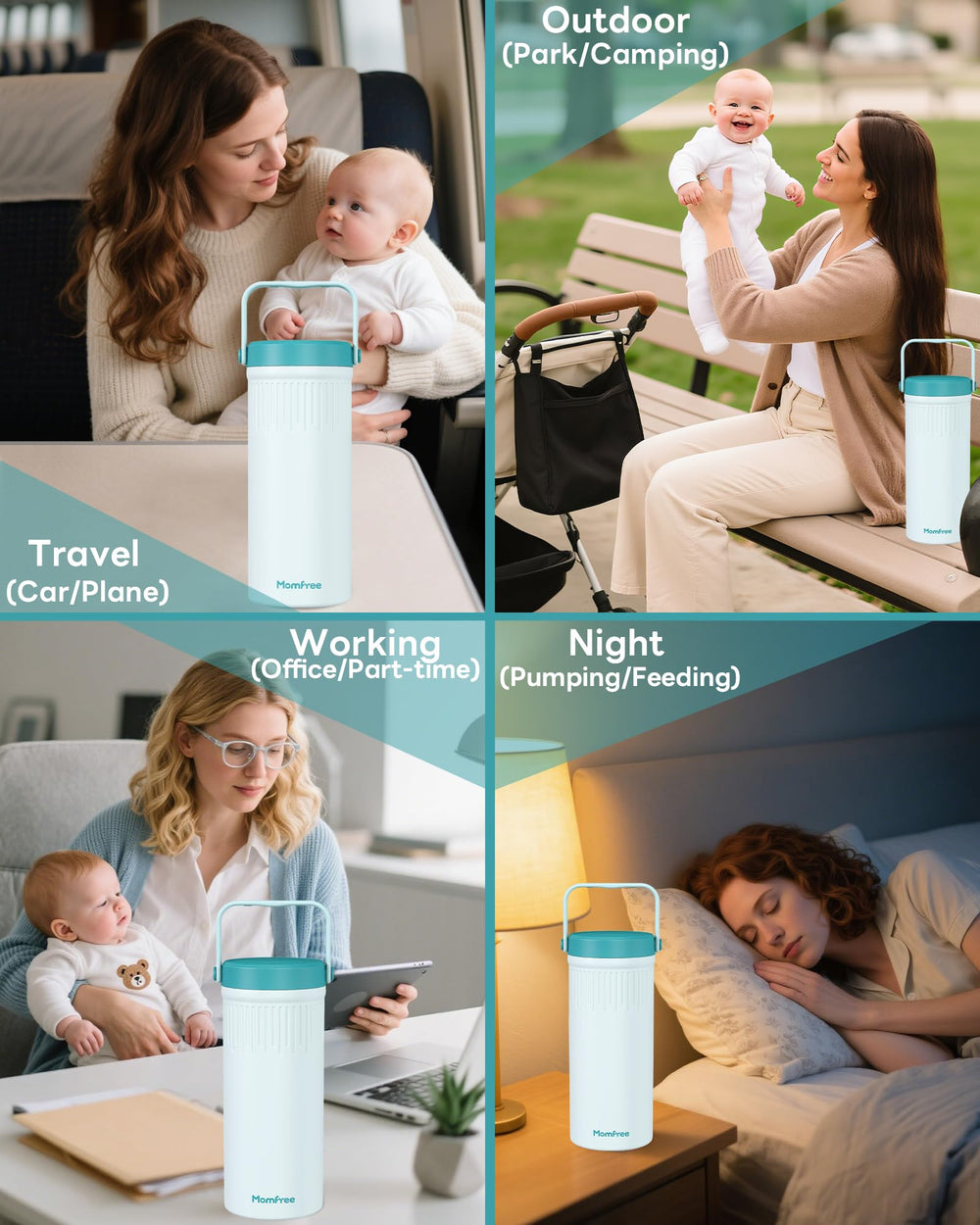 Momfree cooler supports flexible feeding routines outdoors.