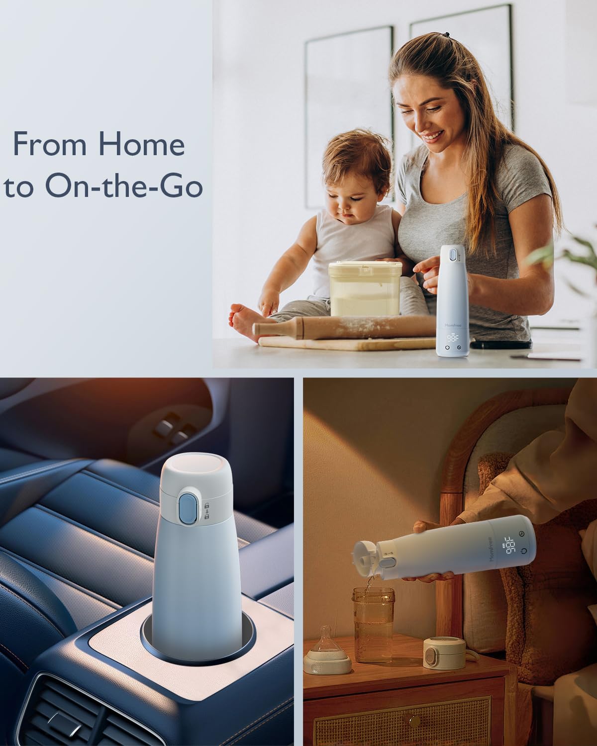 Momfree inner container and cap focus on easy cleaning after feeding.