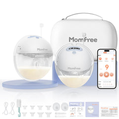 Momfree wearable double breast pump with hands-free design for comfortable pumping at home