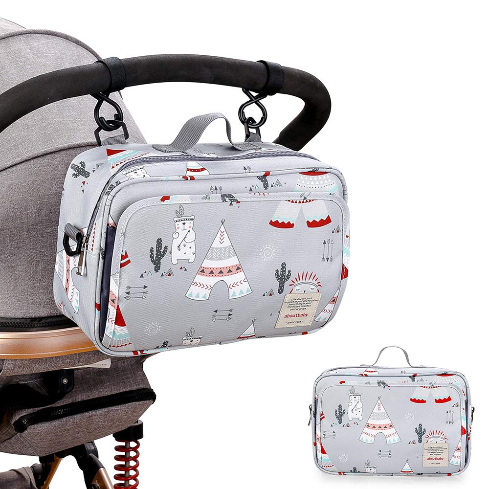 MOMIGO baby diaper caddy main compartment keeps essentials neatly organized on the go.