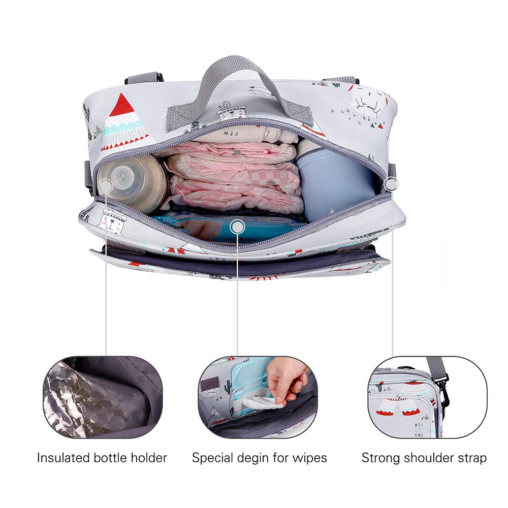 MOMIGO diaper caddy side pocket for wipes or creams, quick access during outings.