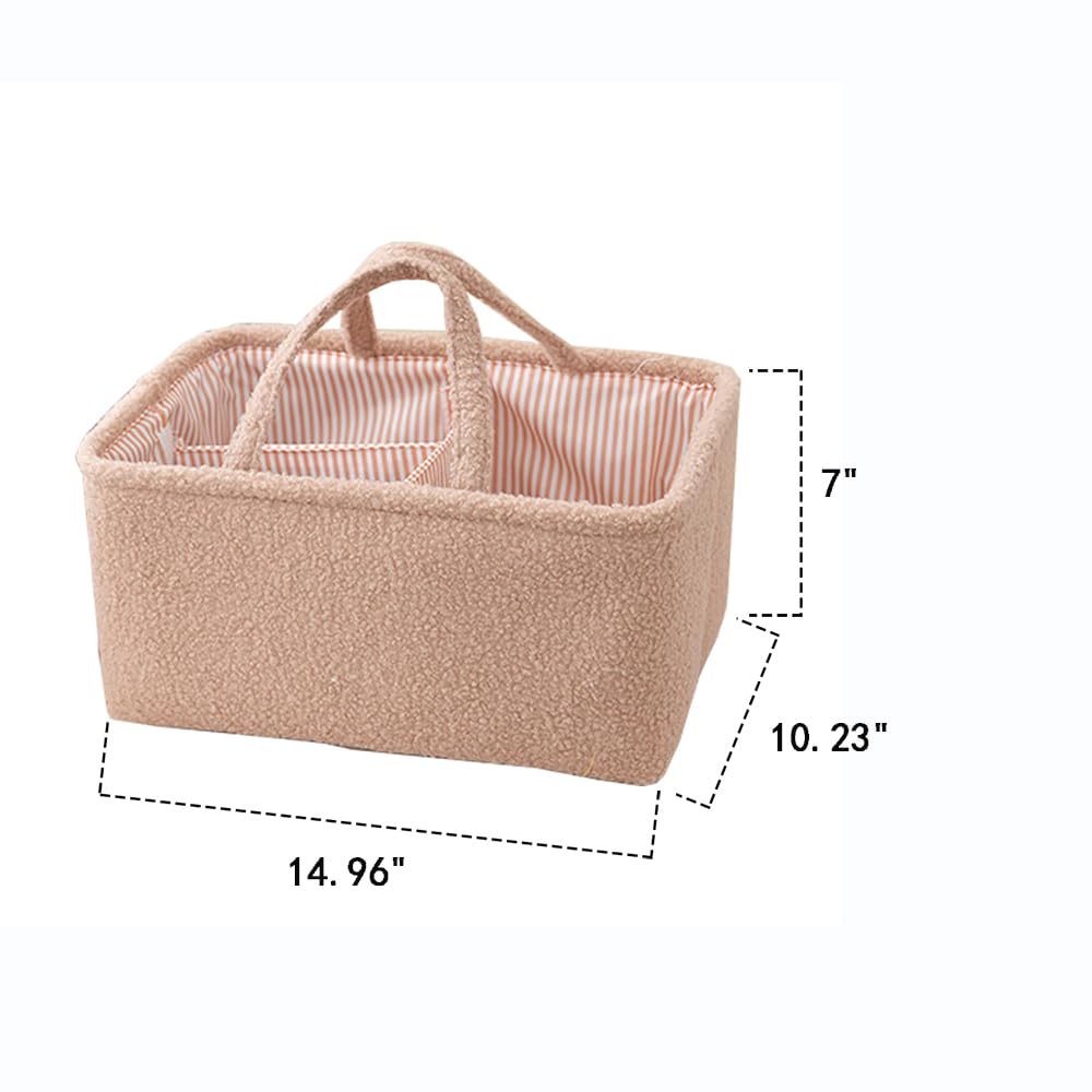 MOMIGO diaper caddy with carrying handles easy to move between rooms.