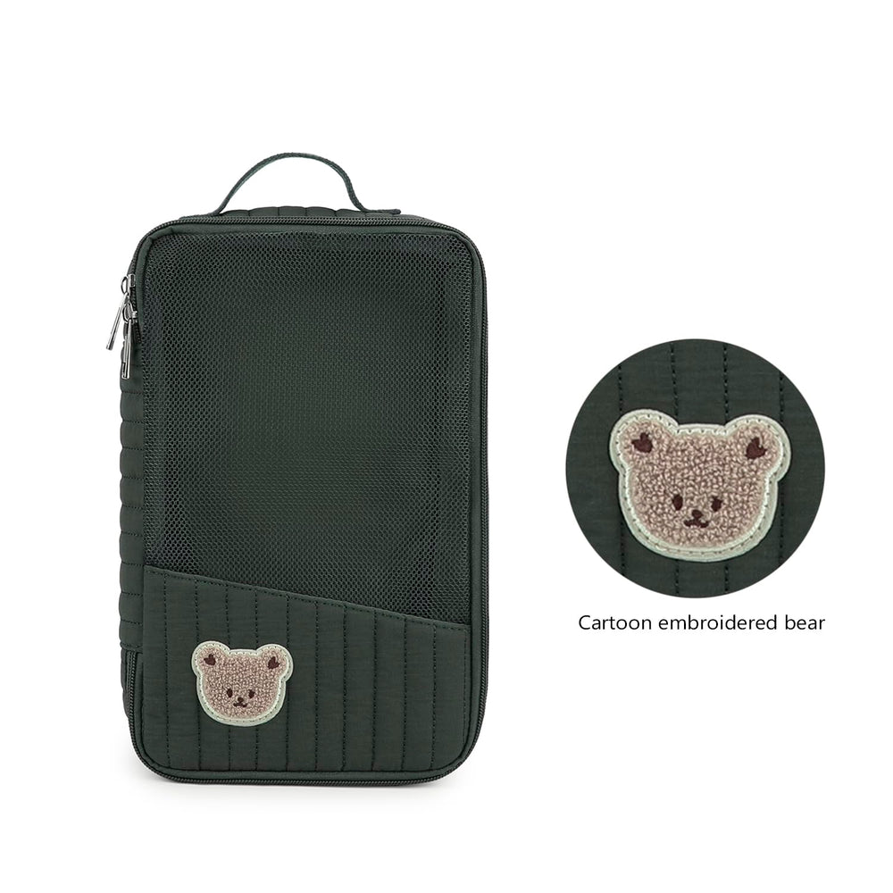 MOMIGO compact pouch size 9.8 by 5.9 by 1.5 inches for bags.