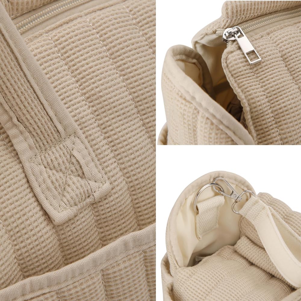 MOMIGO interior organization shows multiple pockets for diapers and bottles