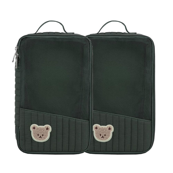 MOMIGO rabbit bear mesh pouches two-pack for diaper bag organization.