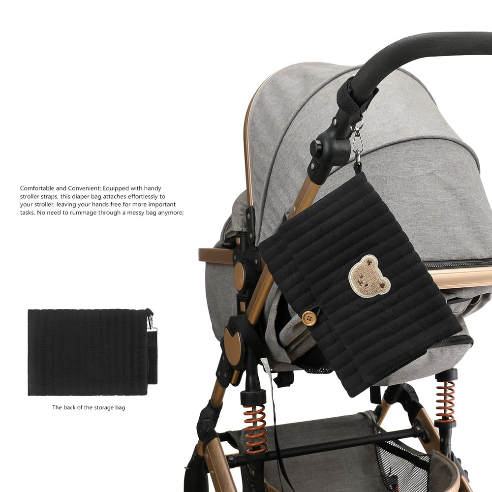 MOMIGO diaper bag with spacious compartments for diapers wipes and outfits