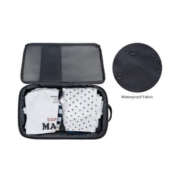 MOMIGO pouch with two zippers and a snap handle for easy access.