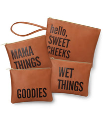 Mominside 4-piece diaper bag organizer set in vegan leather keeps baby essentials organized.