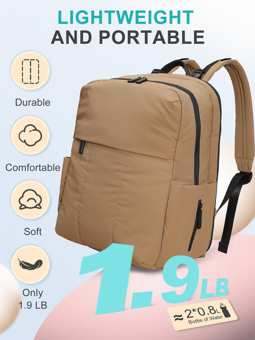 MOMINSIDE diaper bag backpack interior shows 15 pockets for clutter-free packing.