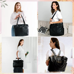 MOMINSIDE tote features 14 pockets to keep bottles, supplies, and devices neatly organized.