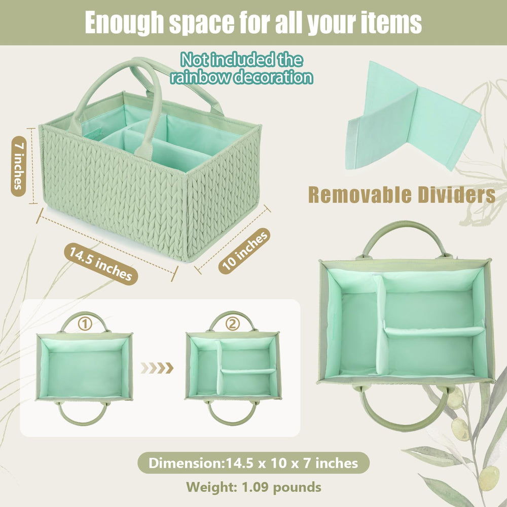 MOMINSIDE diaper caddy folded compact shows easy storage when not in use
