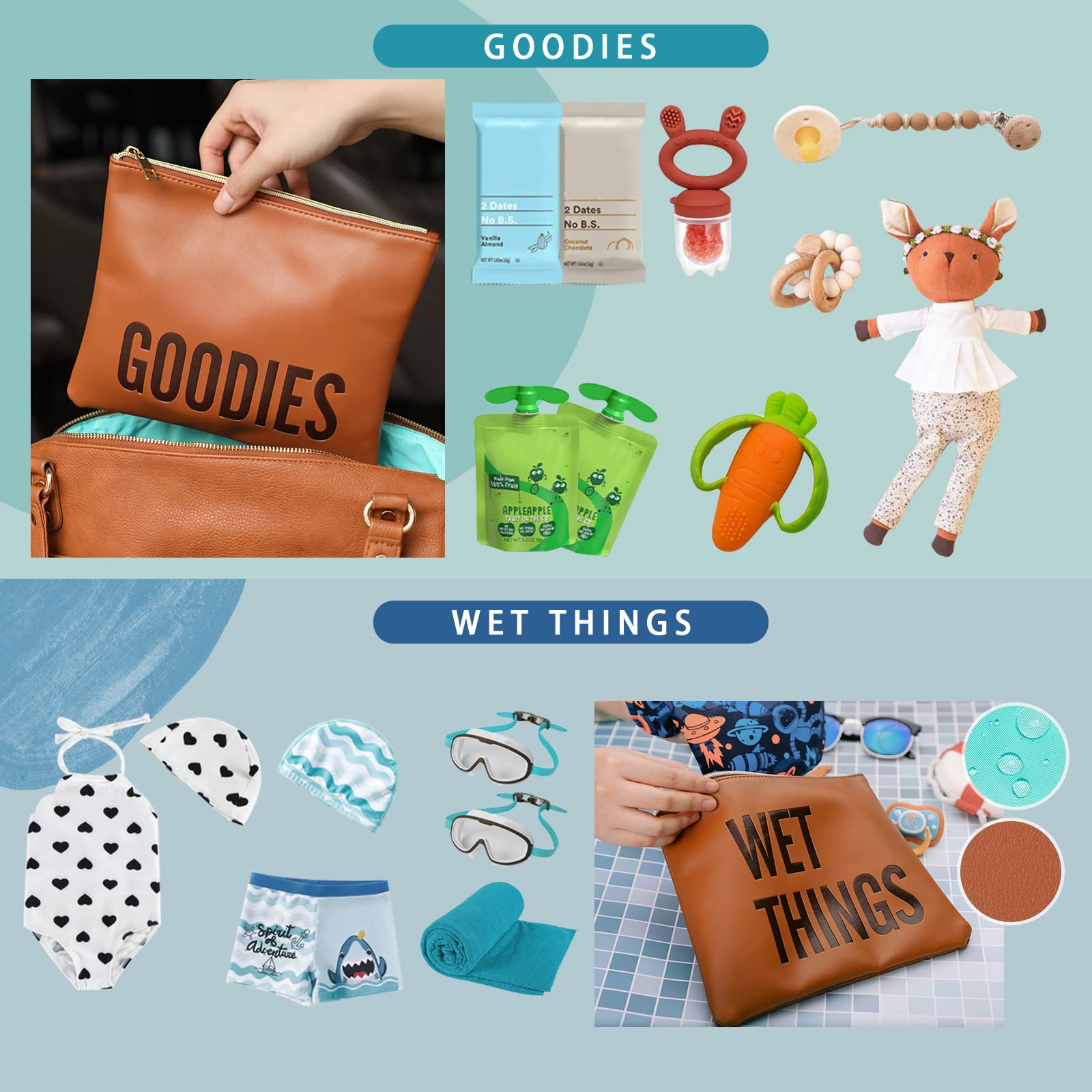 Mominside multi-pocket design keeps feeding, care, and toys ready at hand.